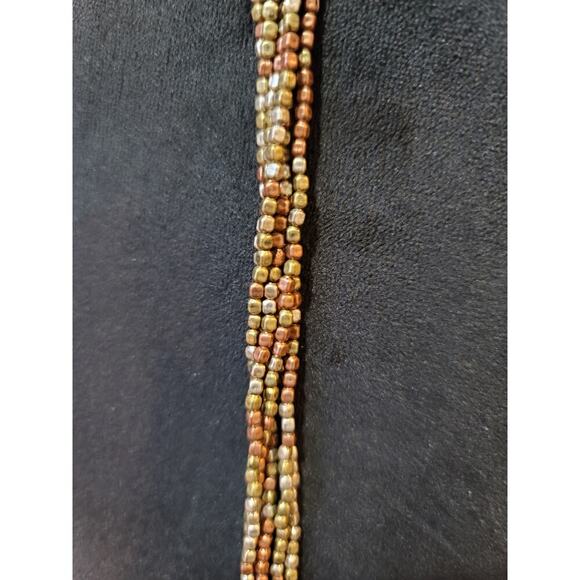 Women's Multicolor Beaded Layered Necklace With Lobster Clasp Lightweight - Picture 5 of 7